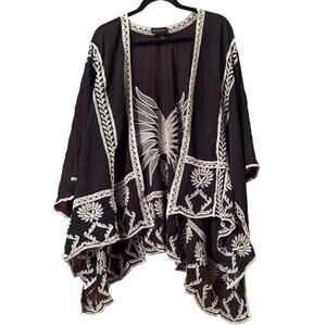 LIV Los Angeles 3X Butterfly embroidered Kimono Boho Bohemian western